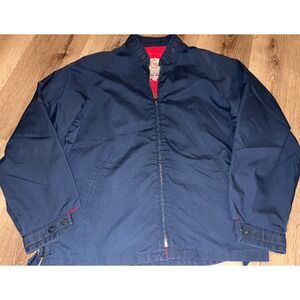Vintage‎ Peters Sportswear Navy Red Lined All Weather Jacket 42 USA Hole Inside
